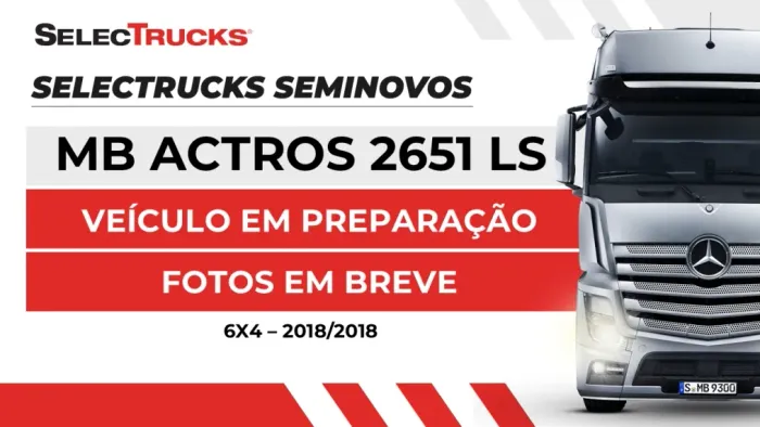 MERCEDES-BENZ - ACTROS 2651 6X4 COMPLETO / 2018/2018.