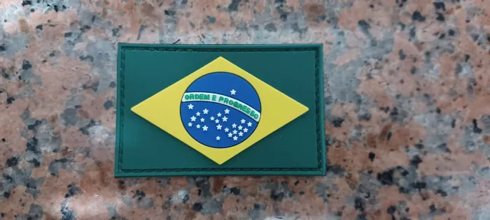Patch Bordado Bandeira do Brasil Emborrachado com Velcro