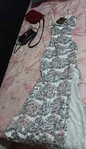 Vestido Longo Paetê Chocolate Doce ? Novo Nunca Usado