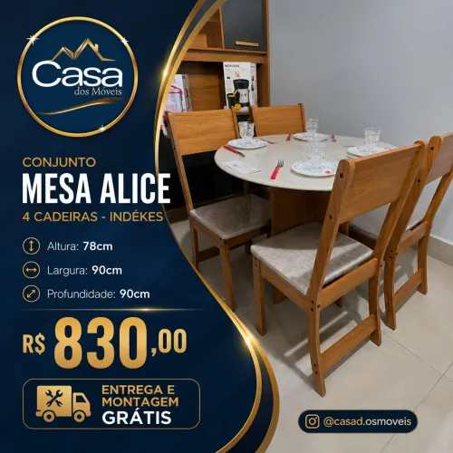 Mesa Alice 4cadeiras Indékes