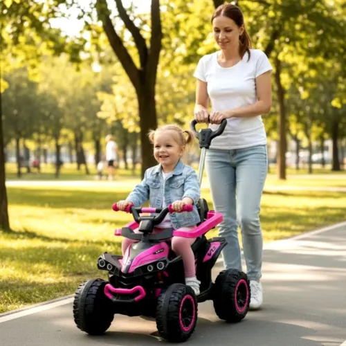 Quadriciclo Infantil Eletrico  Aro de Proteção, Haste Direcionavel, Som e Luz .