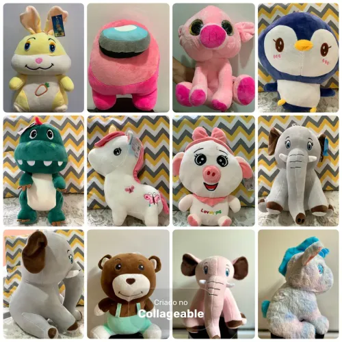 kit com 12 pelúcias