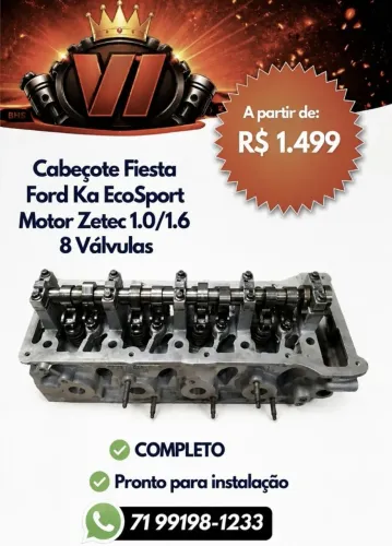 Cabeçote Ford ka Zetec 1.0/1.6 8v ( COMPLETO E PRONTO)