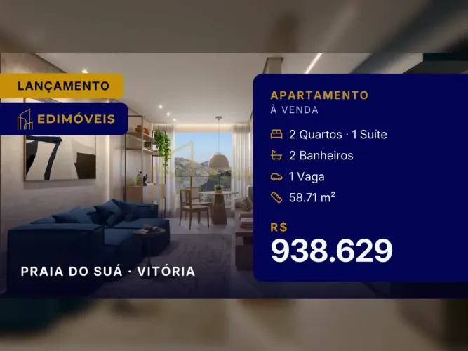 Sensacional: Apartamento de 2 Quartos na Praia do Suá com Infraestrutura Completa