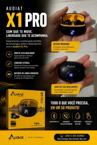 fone de ouvido sem fio audiosat x1 pro
