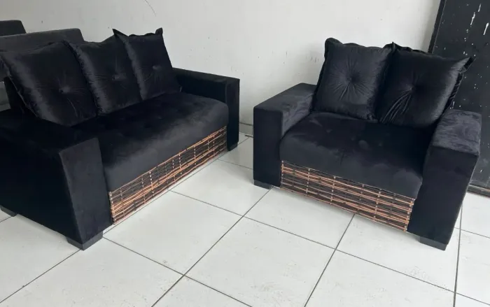 Conjunto 2 e 3 lugares com almofadas