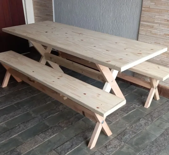 Conjunto de Mesa Natural 2 metros 