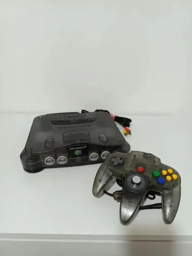 Nintendo 64 transparente 1 controle completo sem jogo sem trocas