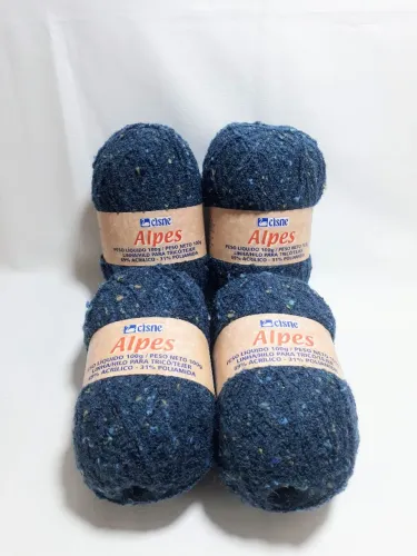 04 novelos lã cisne azul tex 280