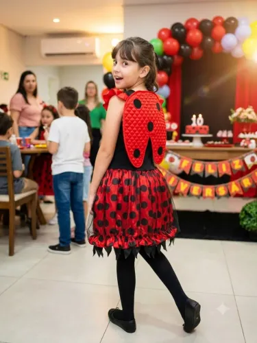 Fantasia Joaninha tamanho 9/10 anos