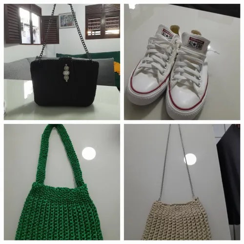 All?star e bolsa de crochê R$120,00 cada