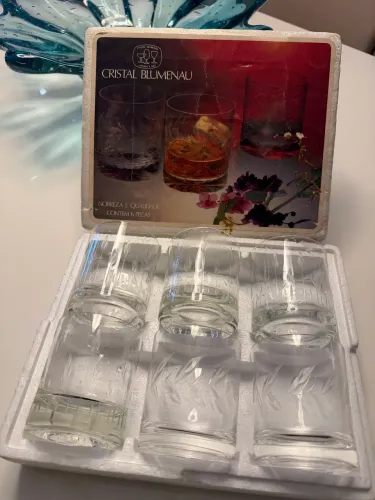 Jogo de Copos Wisky Cristal Lapidado - Sofisticação para Sua Mesa)