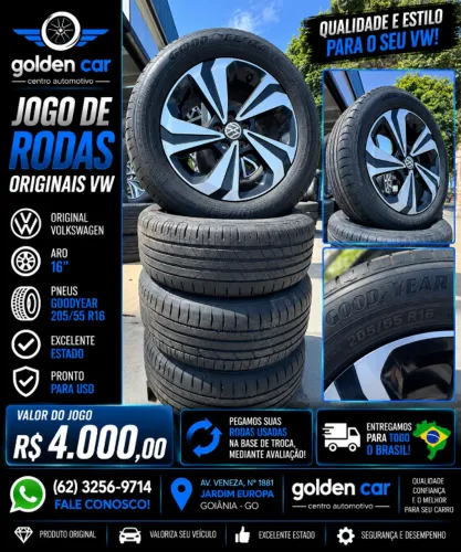 JOGO DE RODAS ORIGINAIS VW ARO 16 COM PNEUS