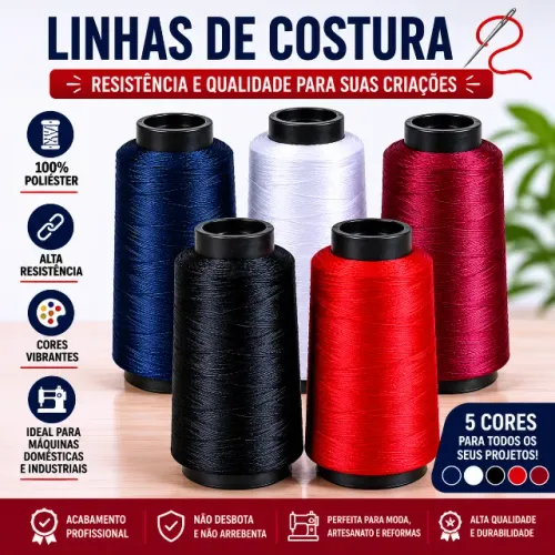 Linha e Fio de Costura Trichê 100% Poliéster | Alta Resistência
