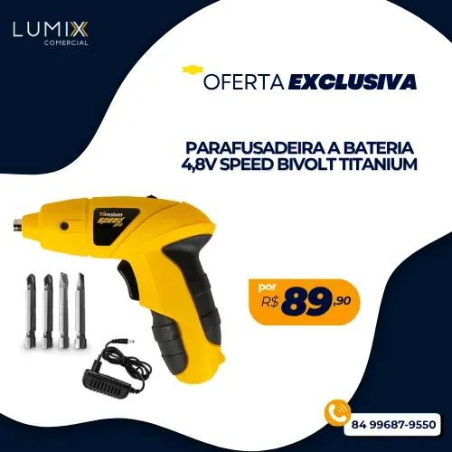 PARAFUSADEIRA A BATERIA 4,8V SPEED BIVOLT TITANIUM