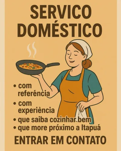 Serviço doméstico em casa de família 