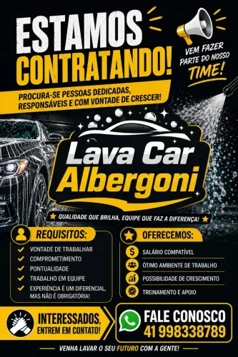Vaga de trabalho em lava car