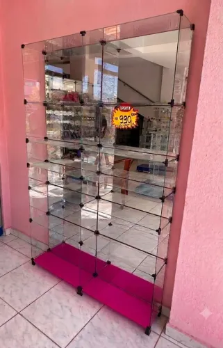 Prateleira de vidro espelhada