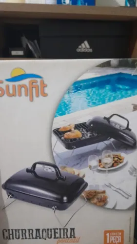 Churrasqueira Portatil Sunfit A Carvão Preta (PRODUTO NOVO )