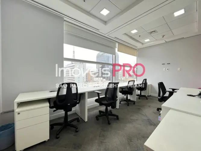 Laje corporativa mobiliada na Al. Santos | 376 m² e 12 vagas