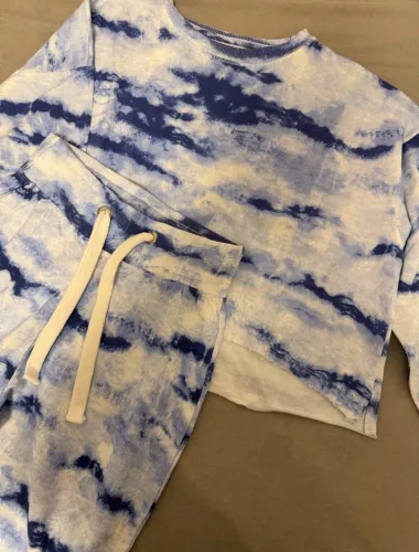 Conjunto de Moletom Tie Dye Azul