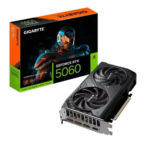 Placa de Video Gigabyte GeForce RTX 5060 Windforce Max OC V2 8GB GDDR7 - (LACRADA | NF )