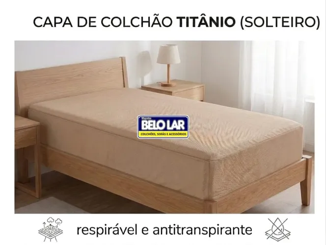 Capa para Colchão Titânio Solteiro cor Bege