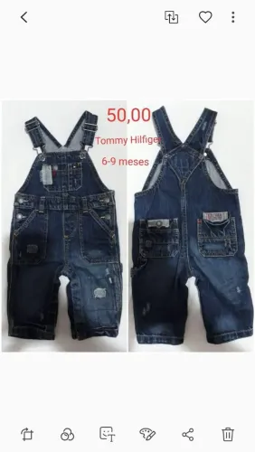 Macacão Jeans Tommy Hilfiger. Tam. 6-9m. Desapego!