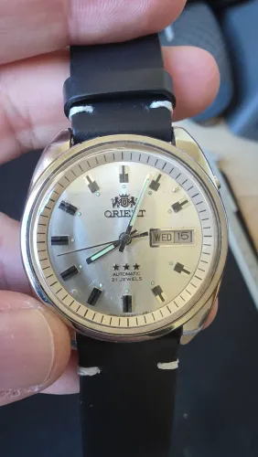 Orient 3 Estrelas Automático Vintage - 21 Rubis - Mostrador Prateado
