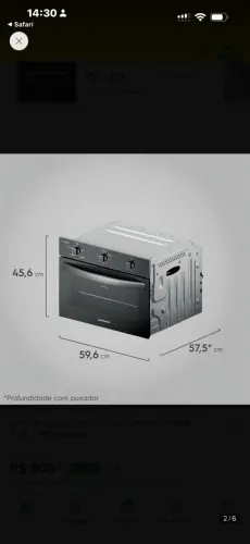 Forno elétrico a gás 50L Continental - novo