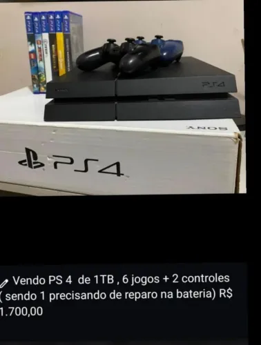 Ps4 a venda. Entrega somente em mãos.