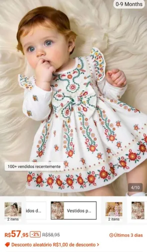 Vestidinho floral 6-9meses - Novo