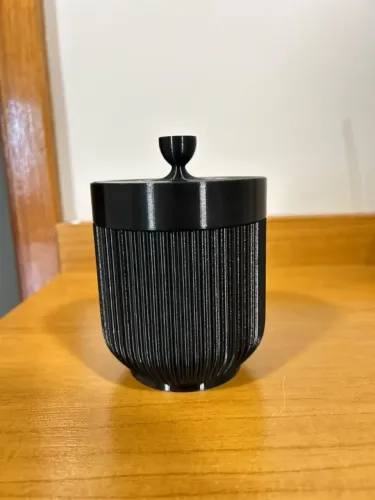Porta-cotonetes com tampa Noir Elegance