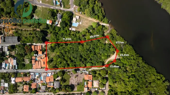 Terreno 11.143m² em Barra do Jacuípe, Camaçari ? Margem do Rio Jacuípe e a 950m da Estrada