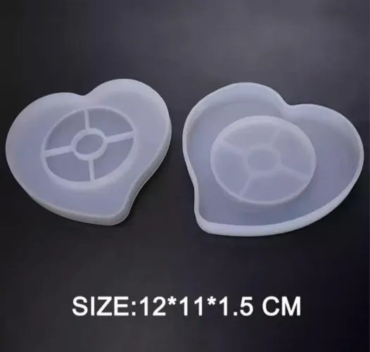 Molde silicone importado resina gesso vela coração bandeja