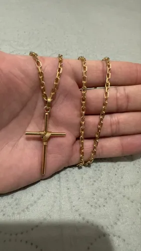 Vendo cordão de prata banhado a ouro 18k novo com 70cm