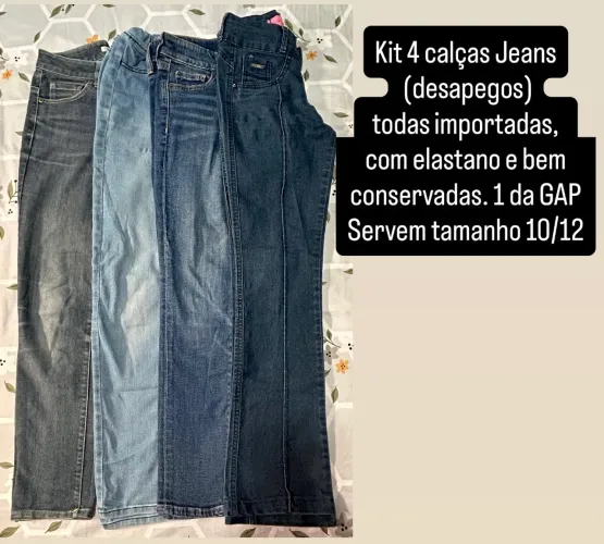 Kit 4 Calças Jeans Infantil Menina