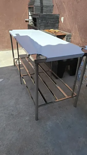 Mesa toda inox 192x70 e 90 de altura