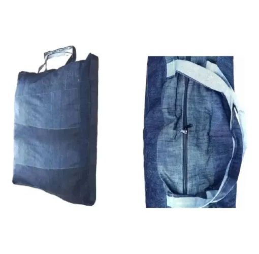 Sacolão Em Retalhos Jeans Grosso 120 Litros 