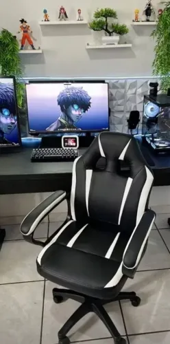 Cadeira Gamer Preta e Branca ? R$ 440,00