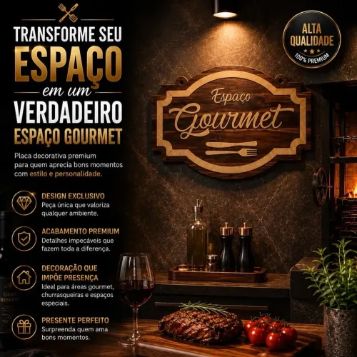 Placa espaço gourmet