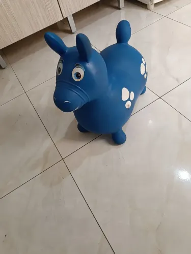 Cavalinho Inflável Upa Upa Lider Azul para Crianças suporta 60 kg