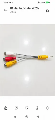 Cabo Adaptador AV P2 3,5 mm para 3 RCA Fêmea Original Samsung