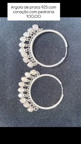 Argola de coração prata 925