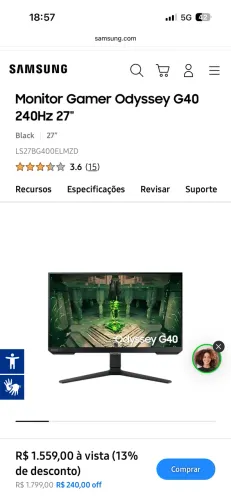 Monitor Gamer 240Hz Samsung G4 25?