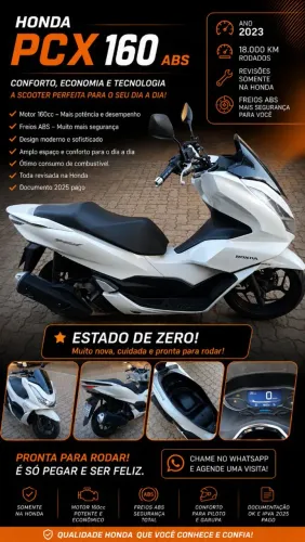Honda PCX 160 ABS 2023 - 18 mil km - Revisada na Honda - Estado de Zero