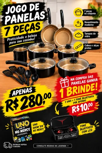 Jogo de panelas + brinde