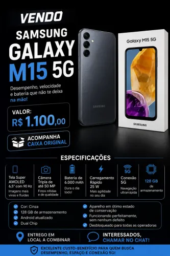 SAMSUNG GALAXY M15 5G - CINZA | 128 GB