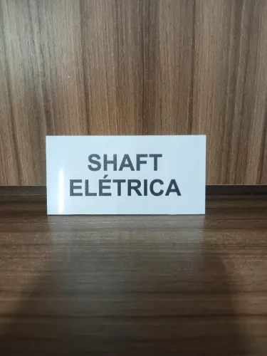 Placa Identificação Shaft Elétrica - PS 1mm tamanho 10x5cm
