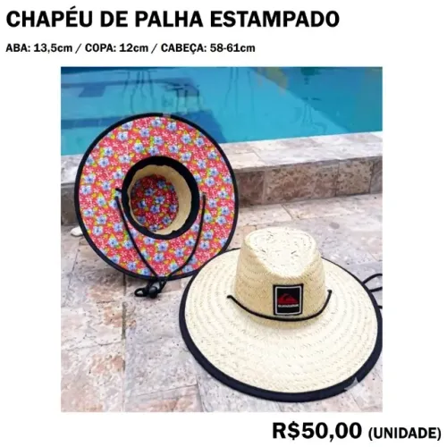 Chapéu de Palha Estampado